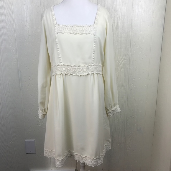 white long sleeve peasant dress